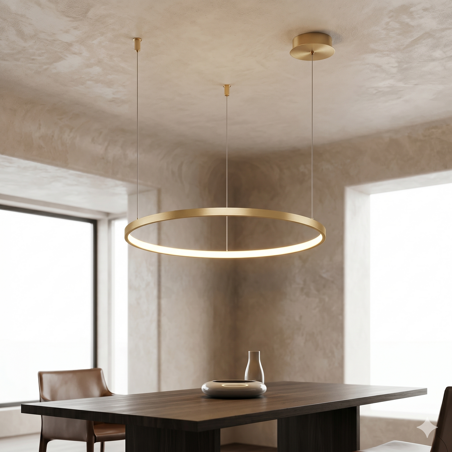 Black Rings Dimmable Modern Pendant Chandelier