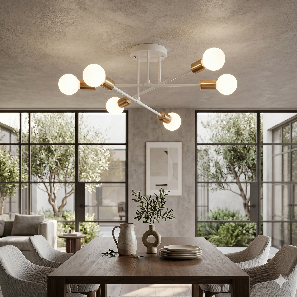 Nordic Minimalist LED Chandelier Black & Gold Diameter 70cm Height 20cm
