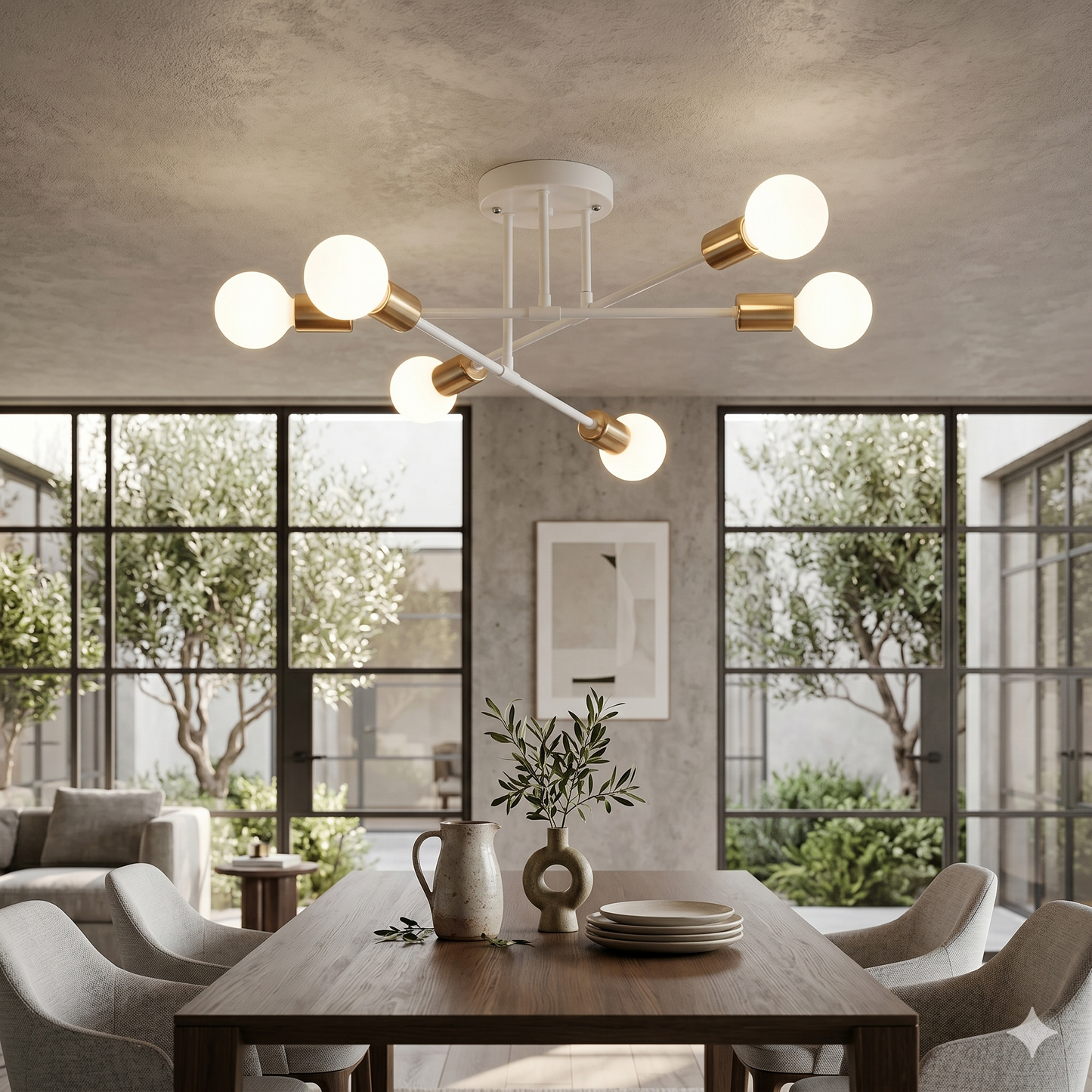 Nordic Minimalist LED Chandelier Black & Gold Diameter 70cm Height 20cm