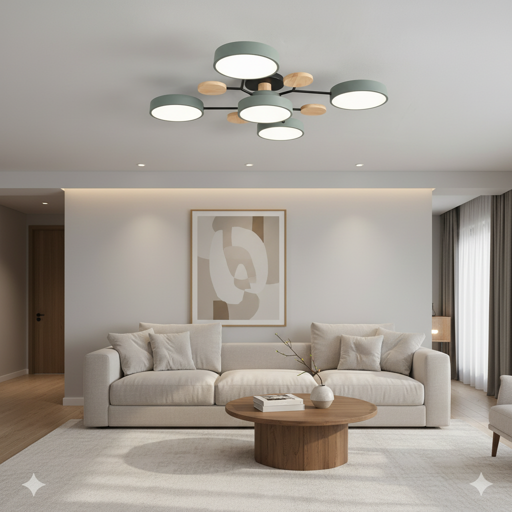 3-Color Dimmable LED Ceiling Chandelier 220V
