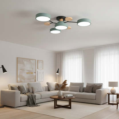 3-Color Dimmable LED Ceiling Chandelier 220V