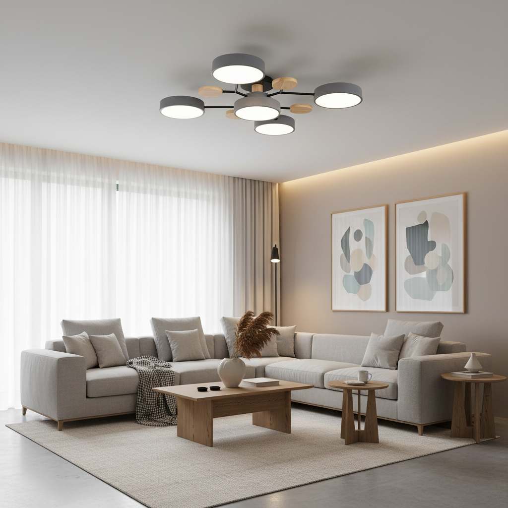 3-Color Dimmable LED Ceiling Chandelier 220V
