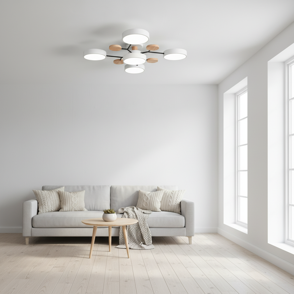 3-Color Dimmable LED Ceiling Chandelier 220V