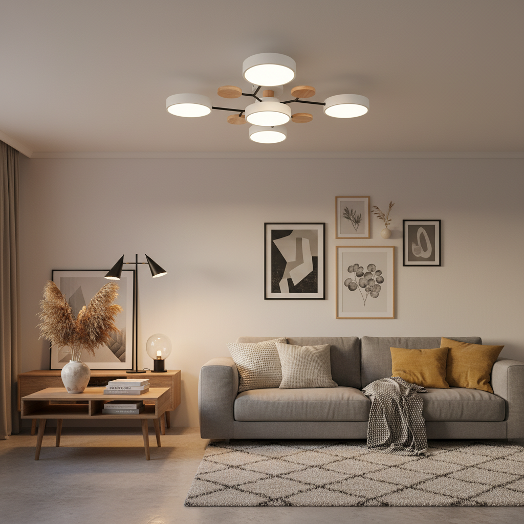 3-Color Dimmable LED Ceiling Chandelier 220V