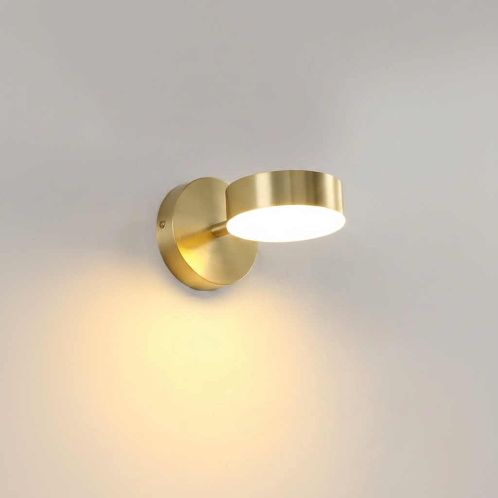 Nordic Rotatable Gold Wall Light with Mirror