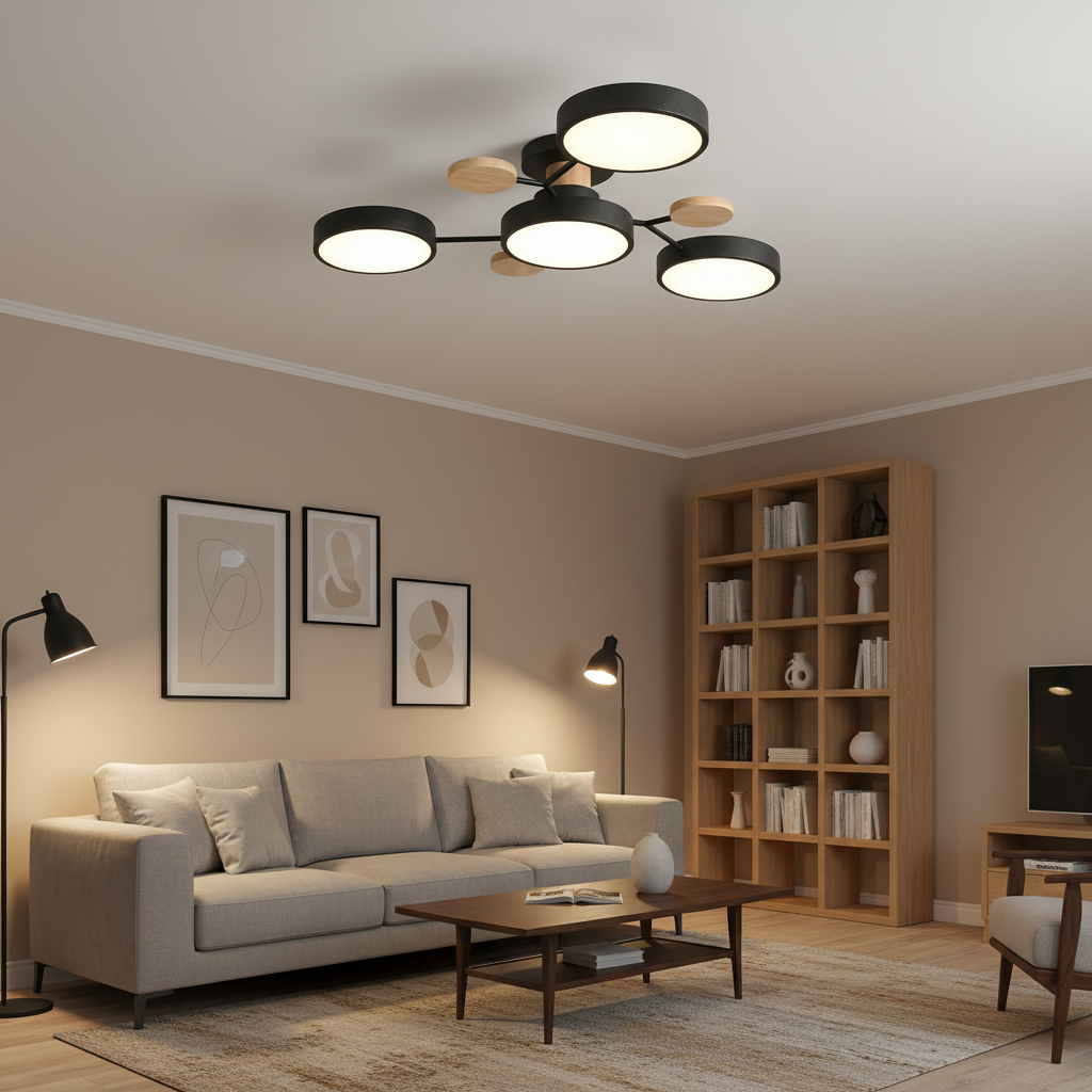 3-Color Dimmable LED Ceiling Chandelier 220V