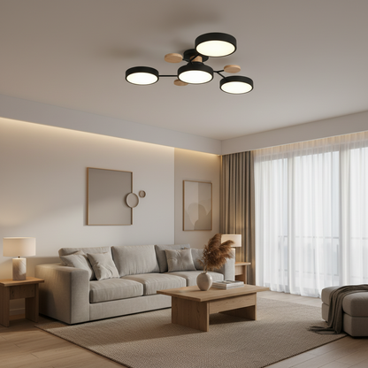 3-Color Dimmable LED Ceiling Chandelier 220V