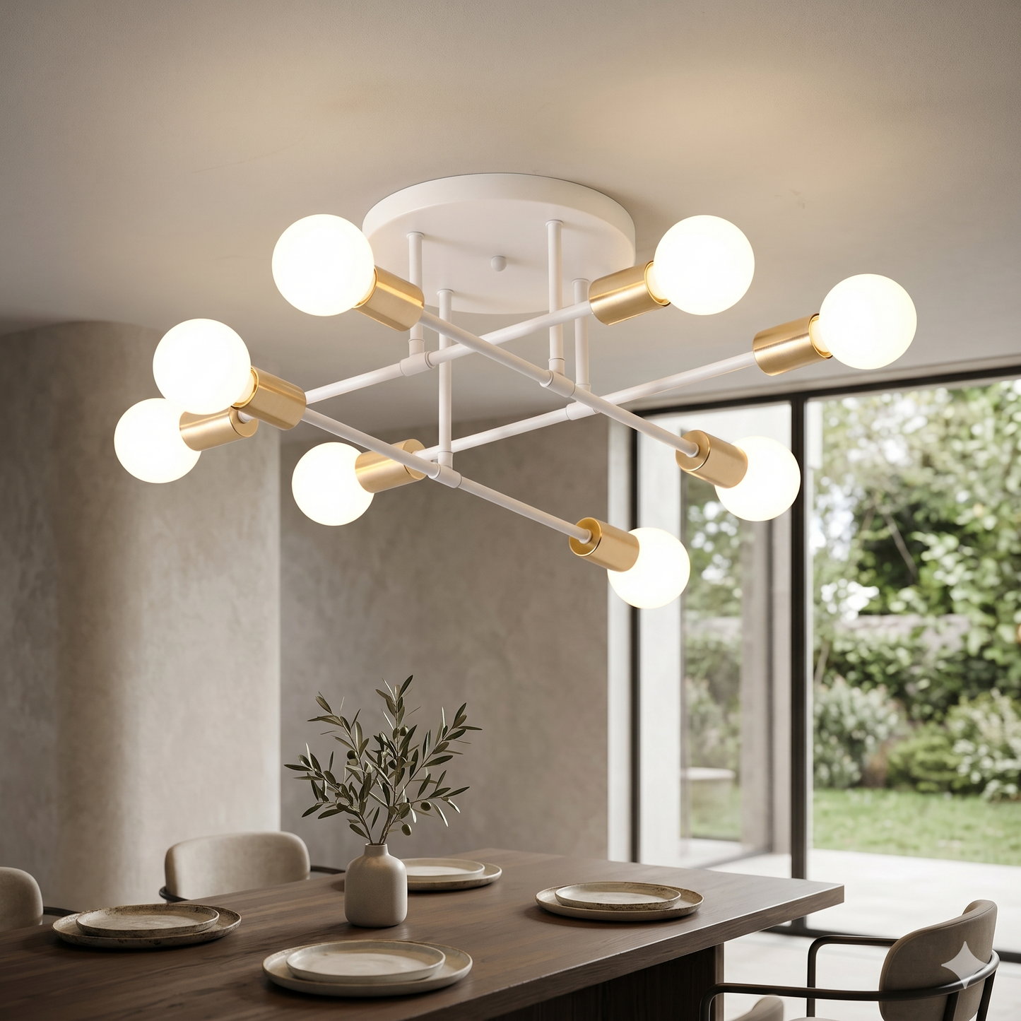 Nordic Minimalist LED Chandelier Black & Gold Diameter 70cm Height 20cm
