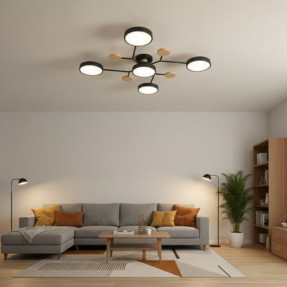 3-Color Dimmable LED Ceiling Chandelier 220V