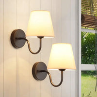 Nordic Fabric Shade E27 Wall Sconce Lamp B 17cm X W25cm X H23cm