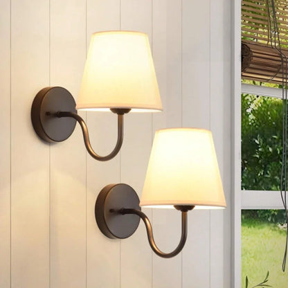 Nordic Fabric Shade E27 Wall Sconce Lamp B 17cm X W25cm X H23cm
