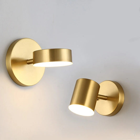 Nordic Rotatable Gold Wall Light with Mirror