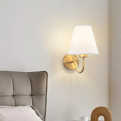 Nordic Fabric Shade E27 Wall Sconce Lamp B 17cm X W25cm X H23cm