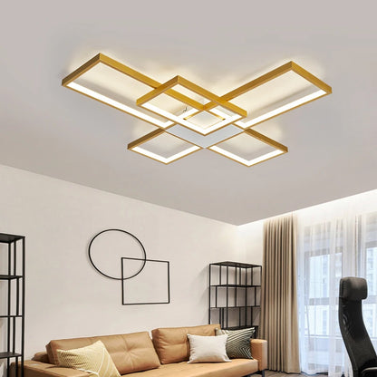 Modern Dimmable LED Ceiling Light Black Gold