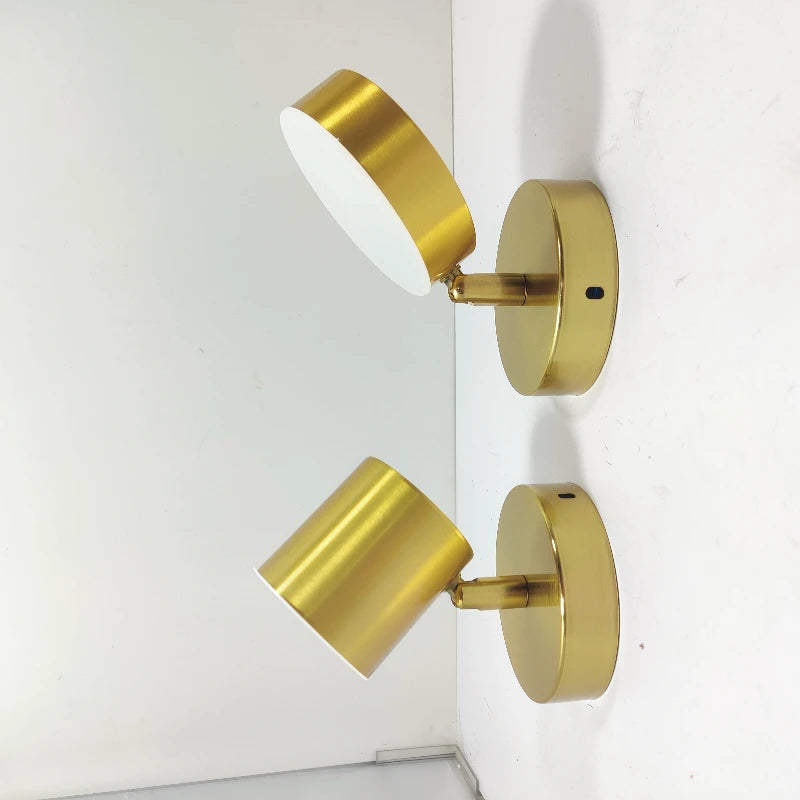 Nordic Rotatable Gold Wall Light with Mirror