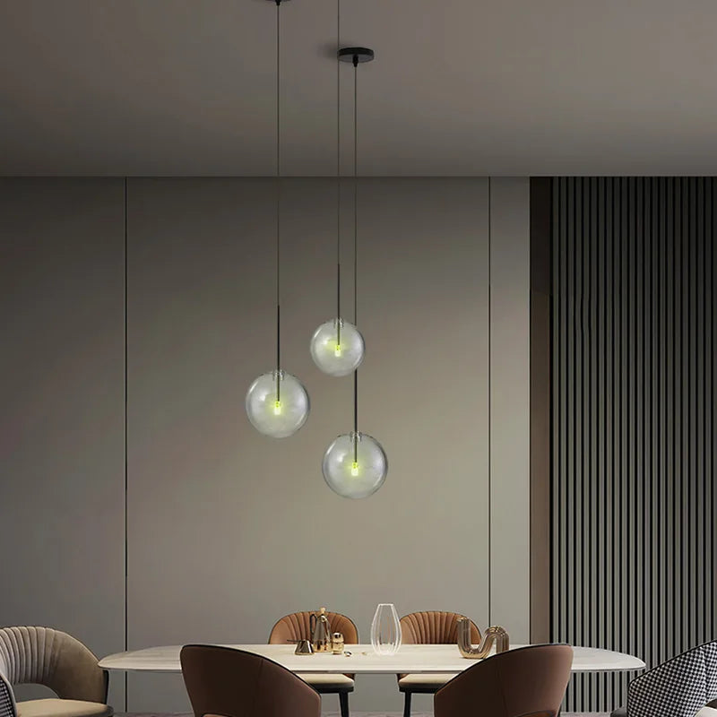 Nordic Glass Ball Pendant Adjustable 2m Chandelier