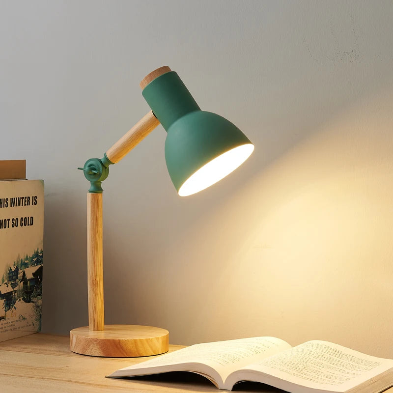 Nordic Wooden Art LED Adjustable Desk Lamp 15 X 15 X H45cm