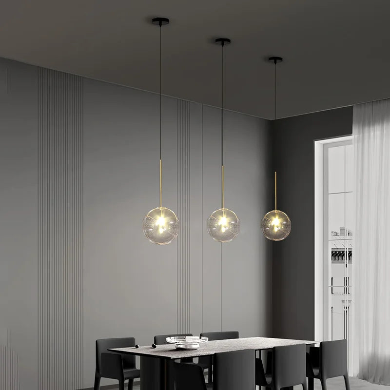 Nordic Glass Ball Pendant Adjustable 2m Chandelier