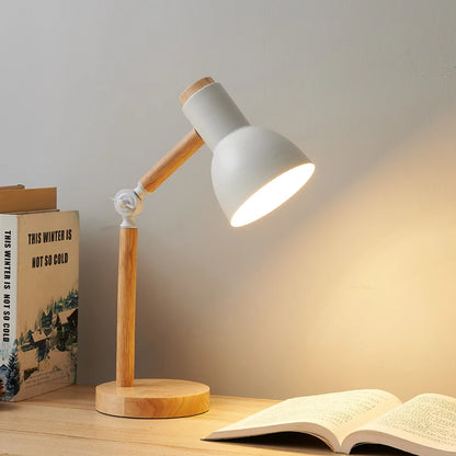 Nordic Wooden Art LED Adjustable Desk Lamp 15 X 15 X H45cm