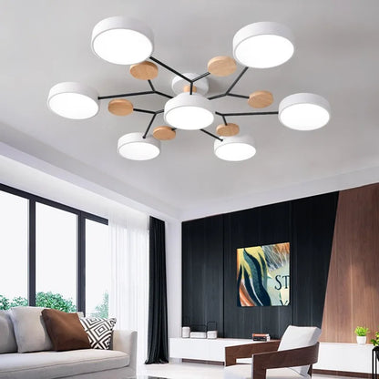 3-Color Dimmable LED Ceiling Chandelier 220V