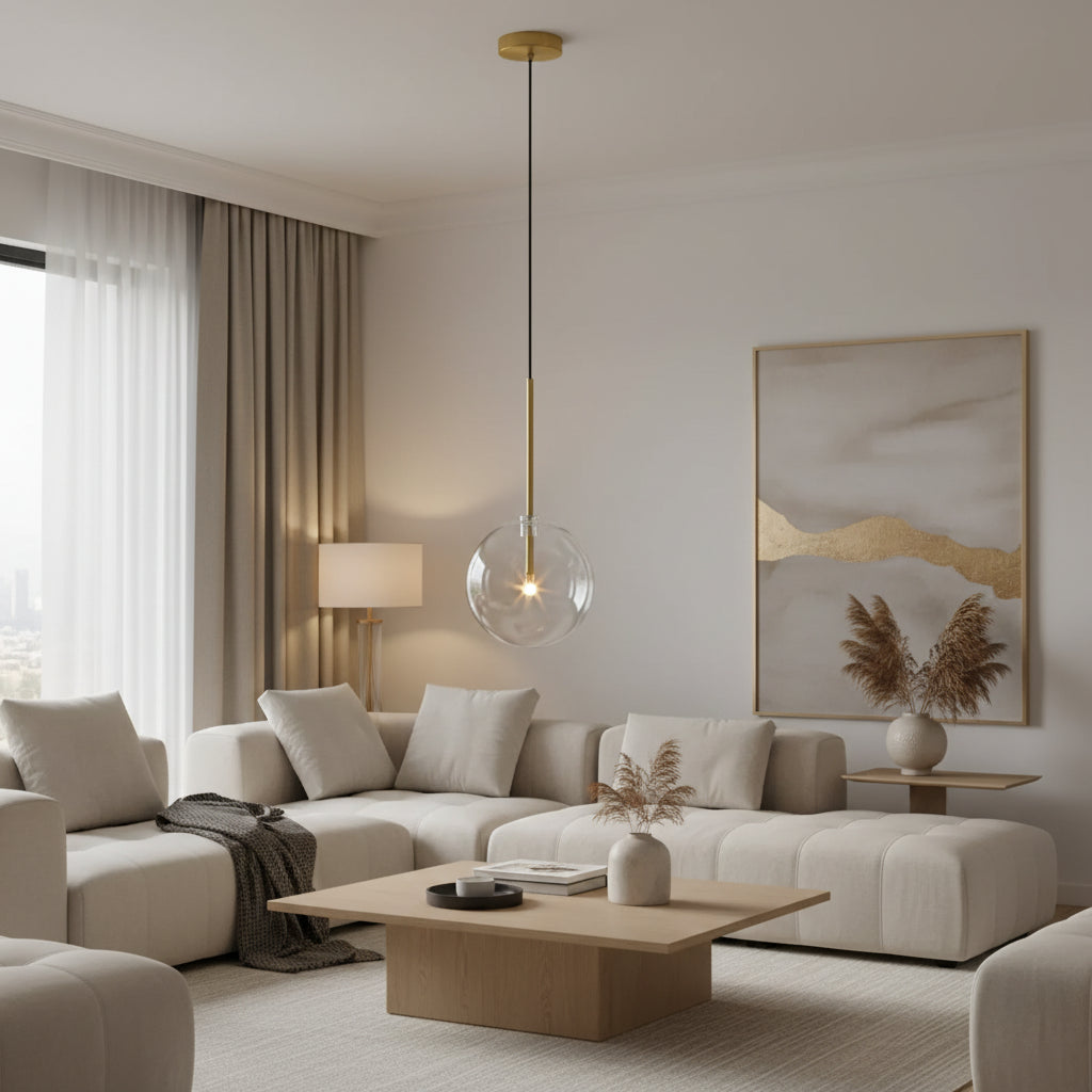 Nordic Glass Ball Pendant Adjustable 2m Chandelier