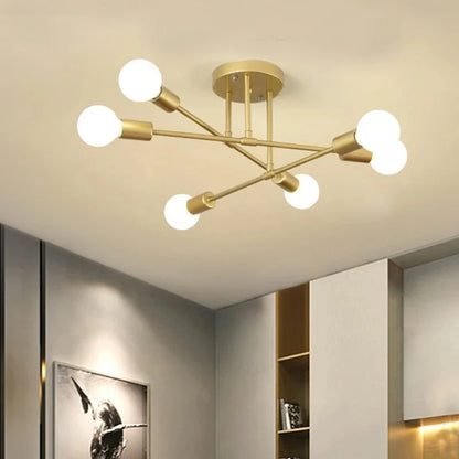 Nordic Minimalist LED Chandelier Black & Gold Diameter 70cm Height 20cm