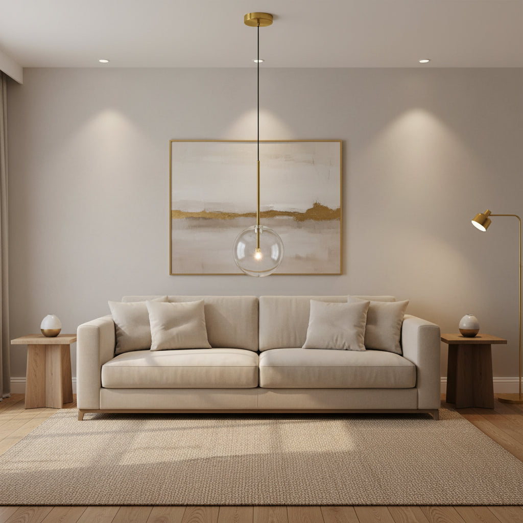 Nordic Glass Ball Pendant Adjustable 2m Chandelier