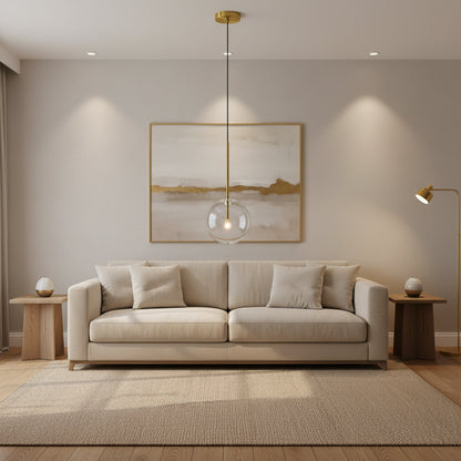 Nordic Glass Ball Pendant Adjustable 2m Chandelier