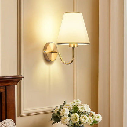 Nordic Fabric Shade E27 Wall Sconce Lamp B 17cm X W25cm X H23cm