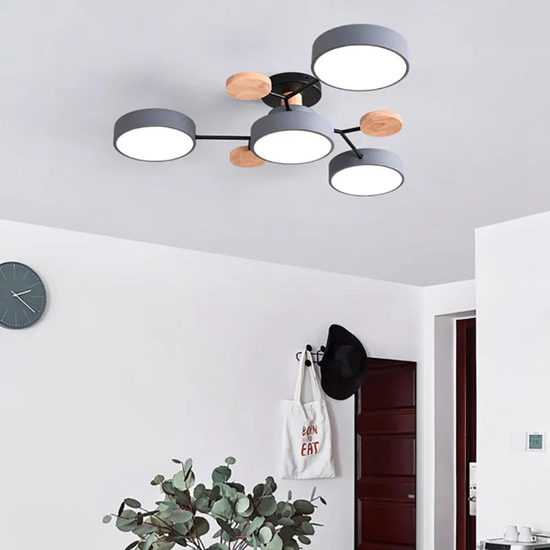 3-Color Dimmable LED Ceiling Chandelier 220V