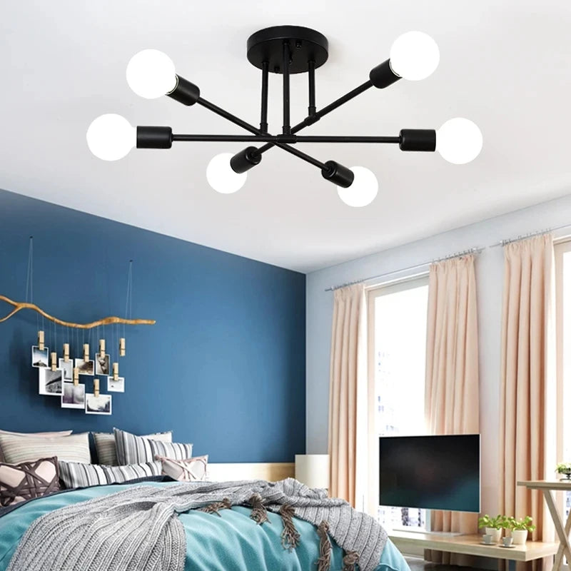 Nordic Minimalist LED Chandelier Black & Gold Diameter 70cm Height 20cm