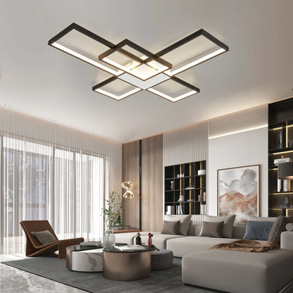 Modern Dimmable LED Ceiling Light Black Gold