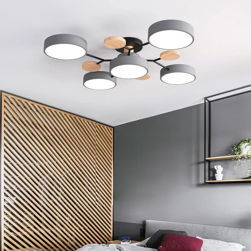3-Color Dimmable LED Ceiling Chandelier 220V