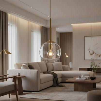 Nordic Glass Ball Pendant Adjustable 2m Chandelier