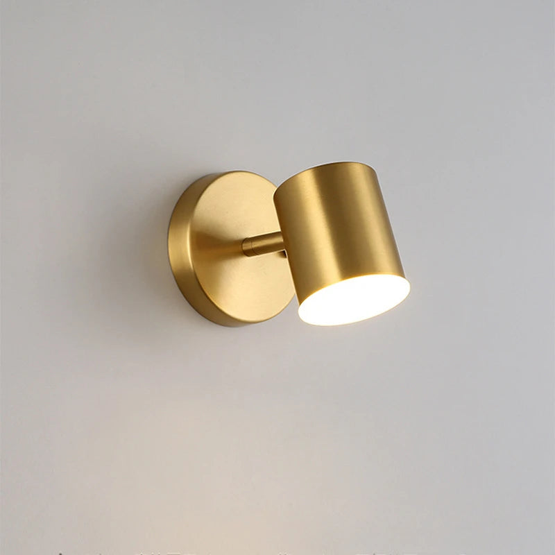 Nordic Rotatable Gold Wall Light with Mirror
