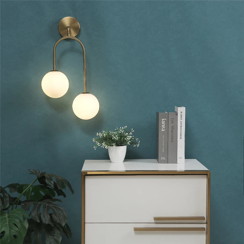 Creative Glass Ball Modern Wall Lamp