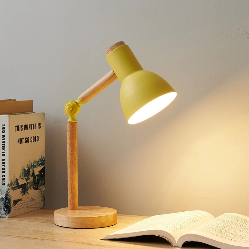 Nordic Wooden Art LED Adjustable Desk Lamp 15 X 15 X H45cm