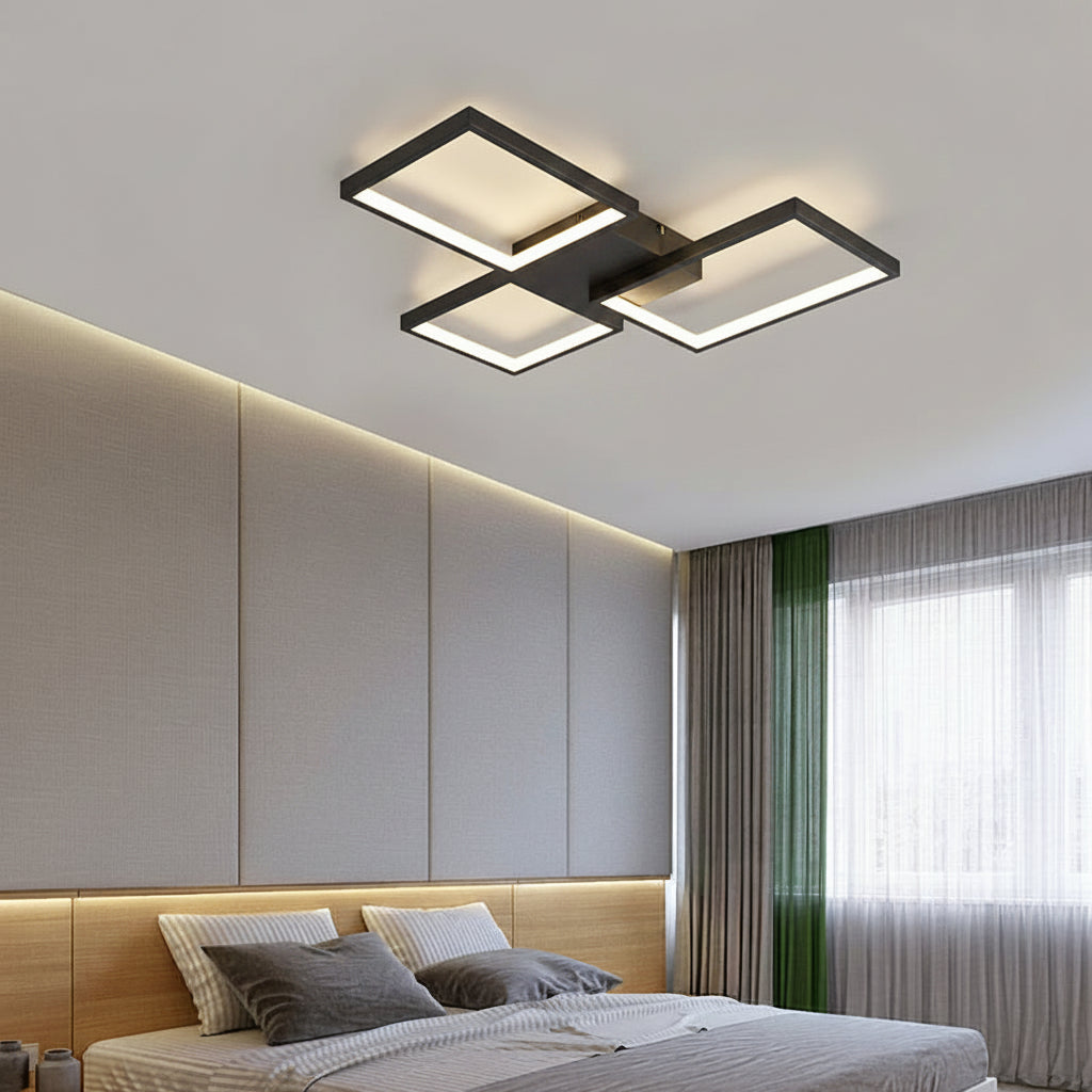 Modern Dimmable LED Ceiling Light Black Gold