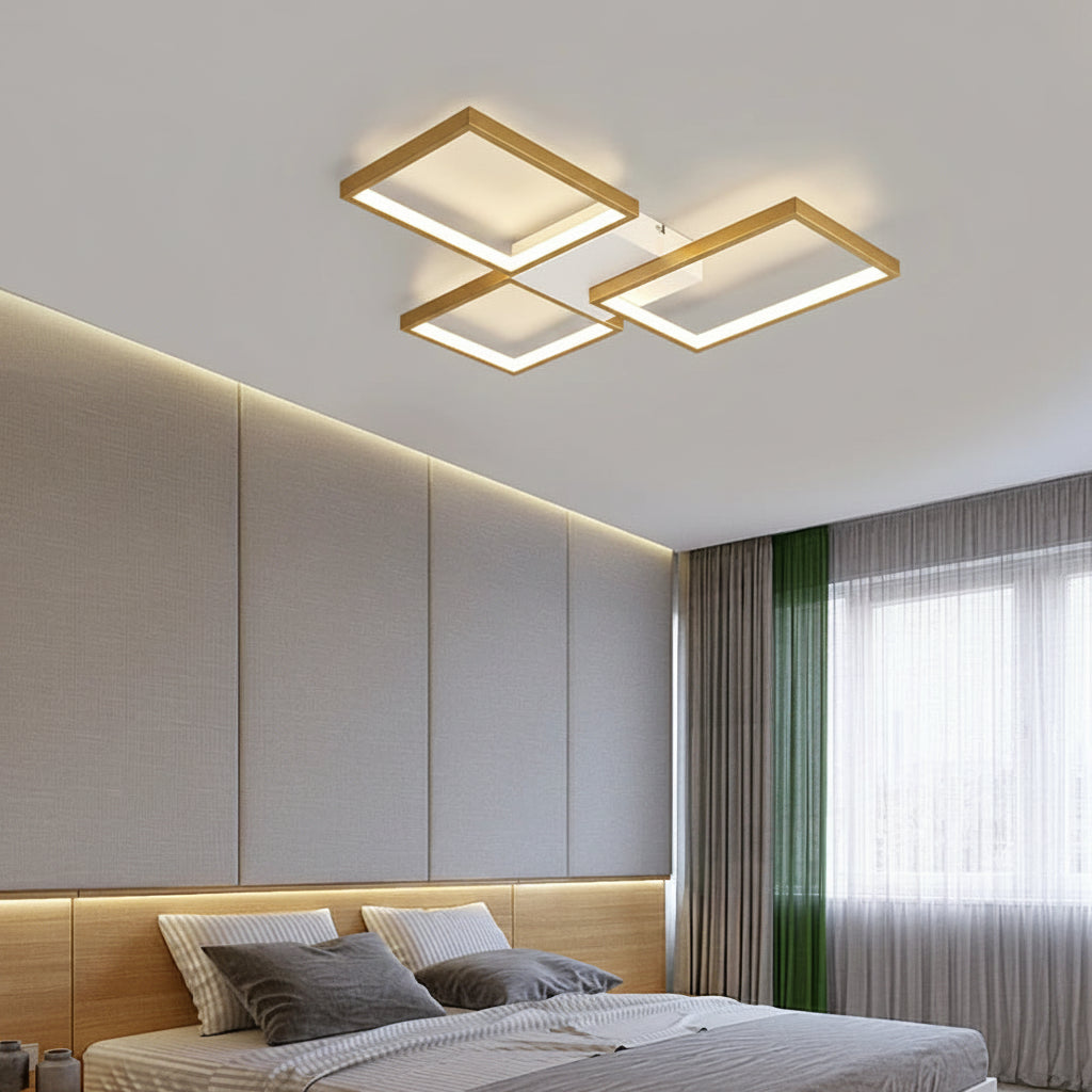 Modern Dimmable LED Ceiling Light Black Gold