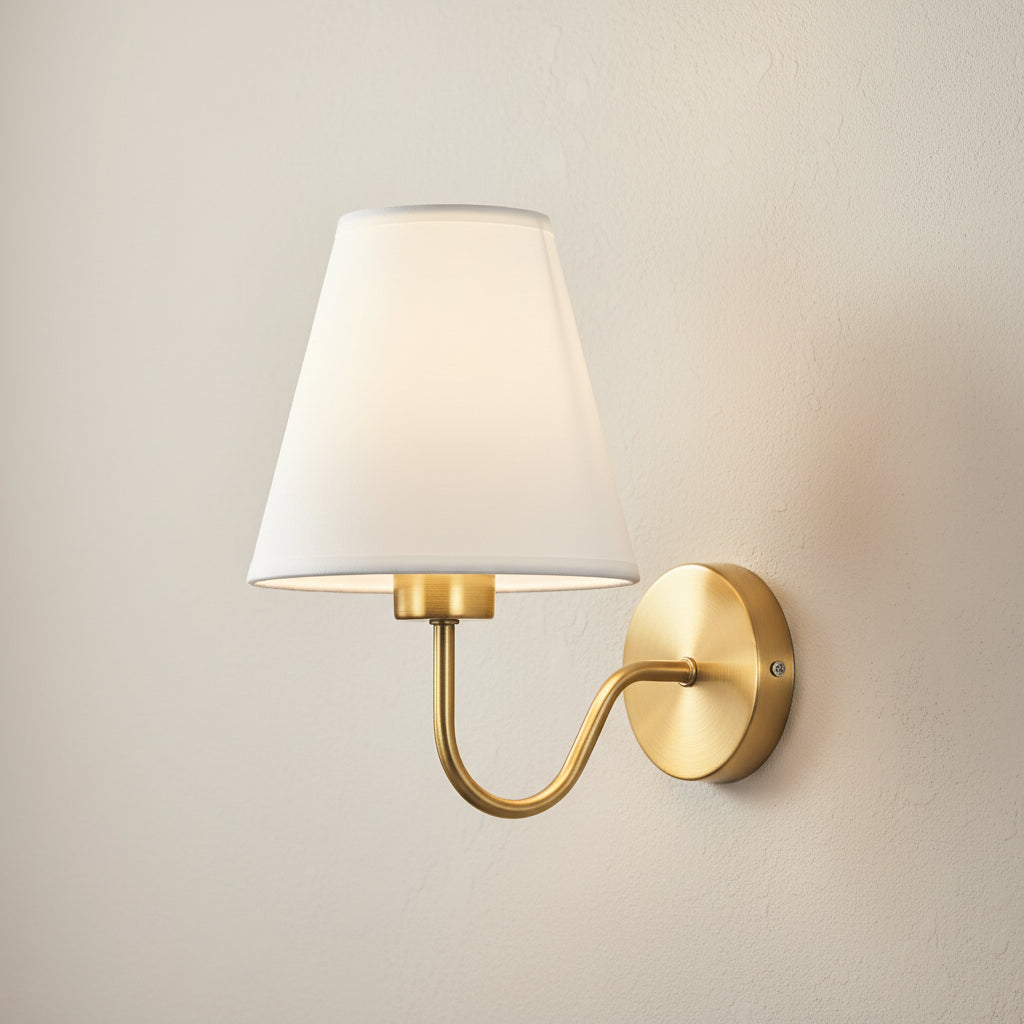 Nordic Fabric Shade E27 Wall Sconce Lamp B 17cm X W25cm X H23cm