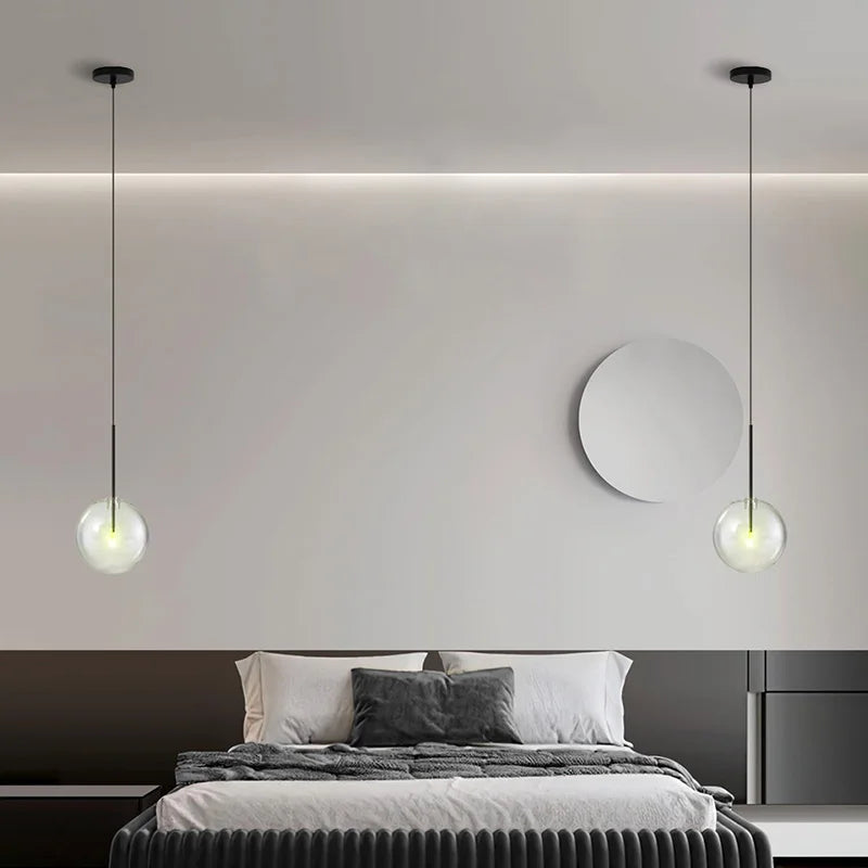 Nordic Glass Ball Pendant Adjustable 2m Chandelier