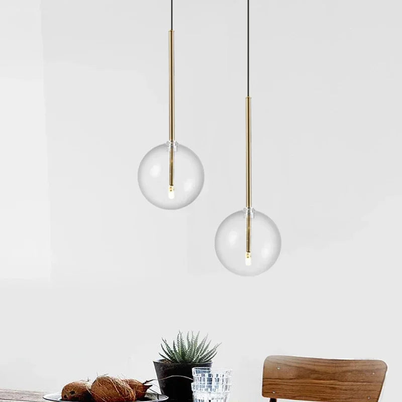 Nordic Glass Ball Pendant Adjustable 2m Chandelier