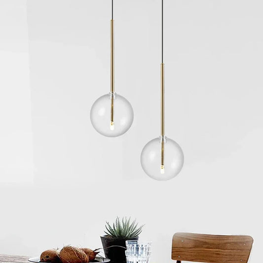 Nordic Glass Ball Pendant Adjustable 2m Chandelier